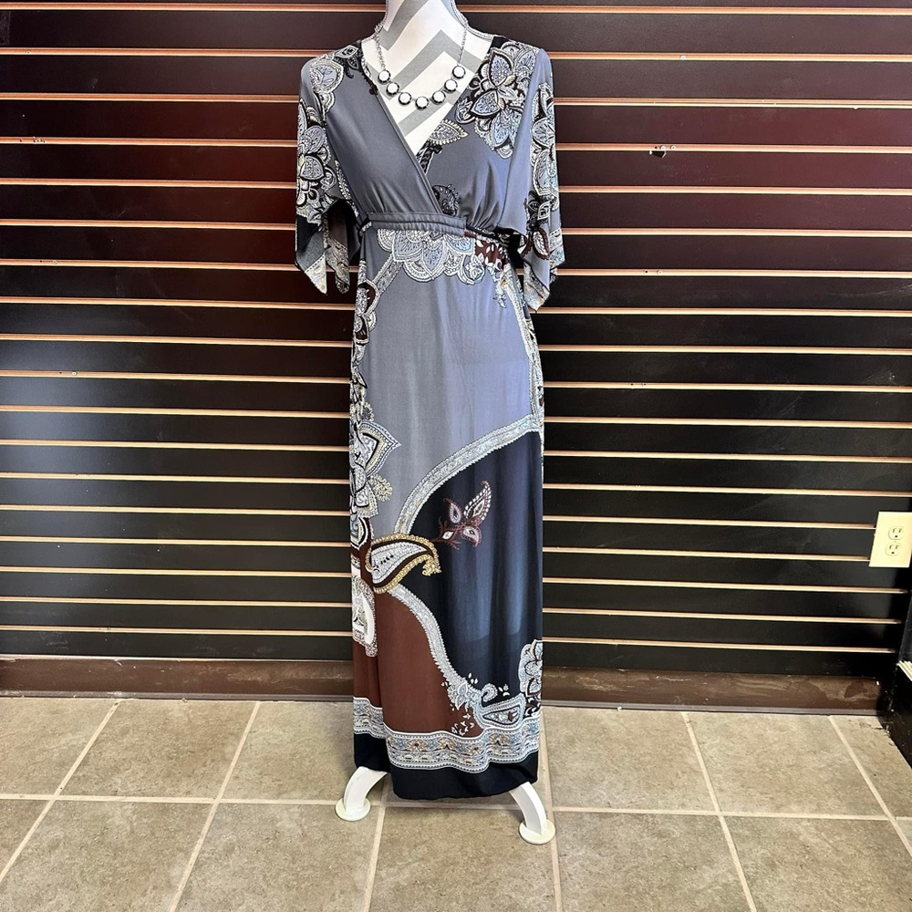 Valerie Bertinelli Maxi Dress Vintage Size 8 Womens Gray